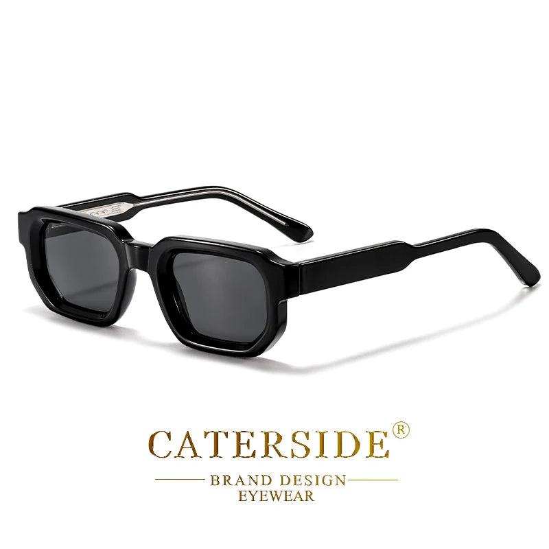 CATERSIDE New Vintage Punk Men Sunglasses Small Frame Gradient Lens Sun Glasses for Summer Beach Party Ideal Choice for Gifts