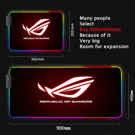 Ocean Blue City Asus Rog Mouse Pad Rgb Backlit Mat Keyboard Game Mouse Mat Pc