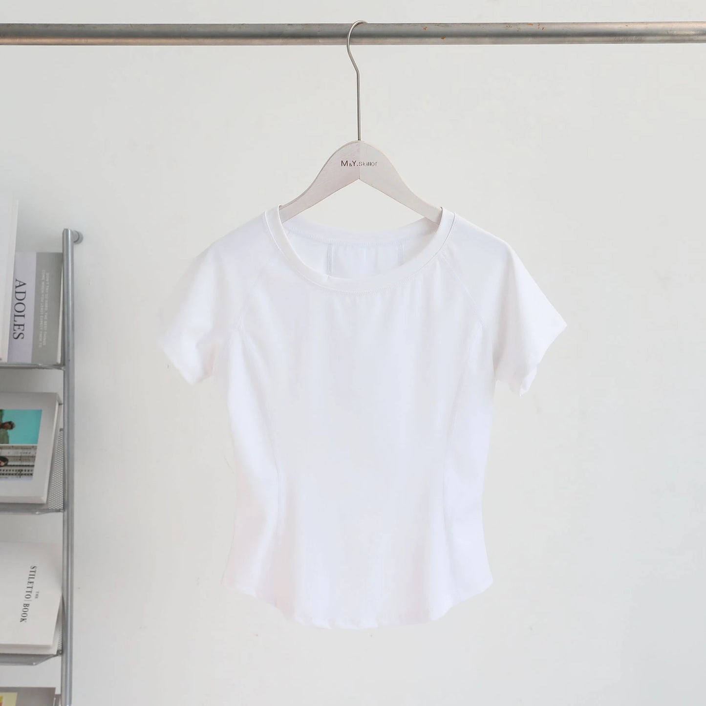Women Slim Yoga Short Sleeve T-shirt Quick Dry Mesh Back Breathable High Elastic Running Pilates Gym Workout Crop Top