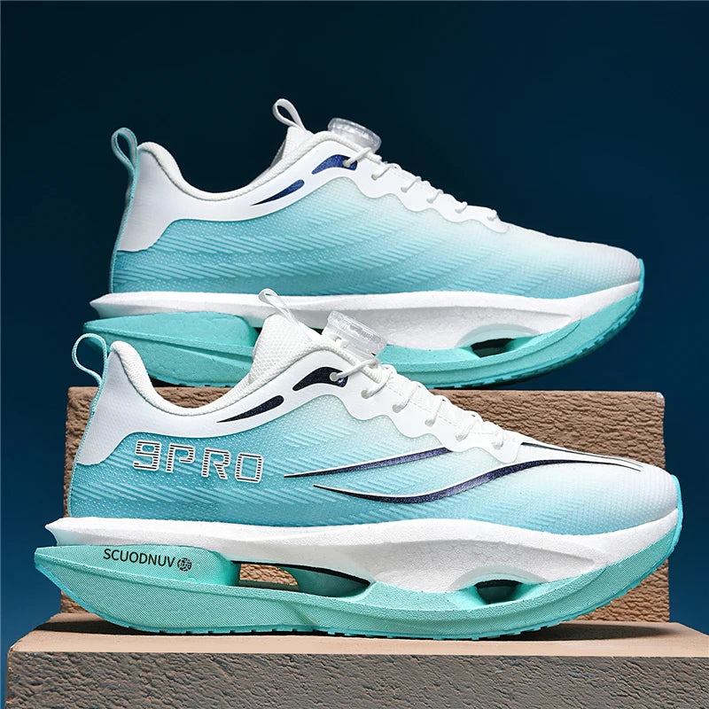 Men Running Shoes Carbon Board Marathon Sports Shoes Breathable Lightweight Women's  Athletic Nonskid Sneakers New