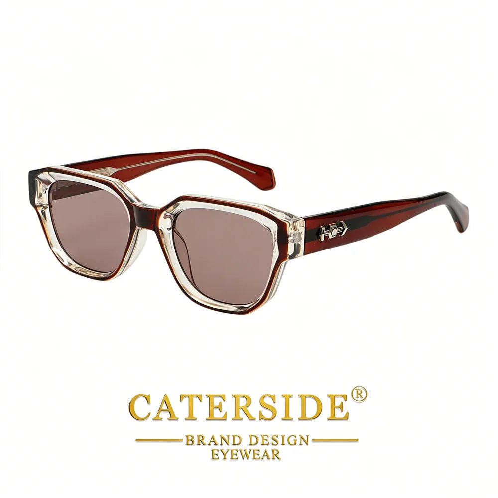 CATERSIDE Men Fashion Sunglasses High-Quality Pc Square Thick Frame Sun Glasses Women Business Festival Gifts Rational Glasses