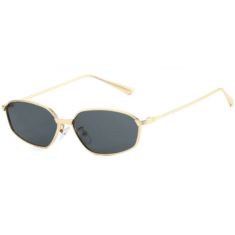 JNPCXI New Retro Y2k Punk Women Sunglasses Luxury Black Designer Metal Frame Sun Glasses Shades UV400 Eyewear