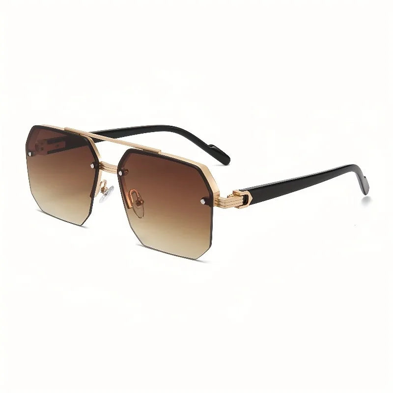 Men's Stylish Casual Pilot Fashion Glasses with Metal Frame & Gradient Lenses Perfect for Casual Attire