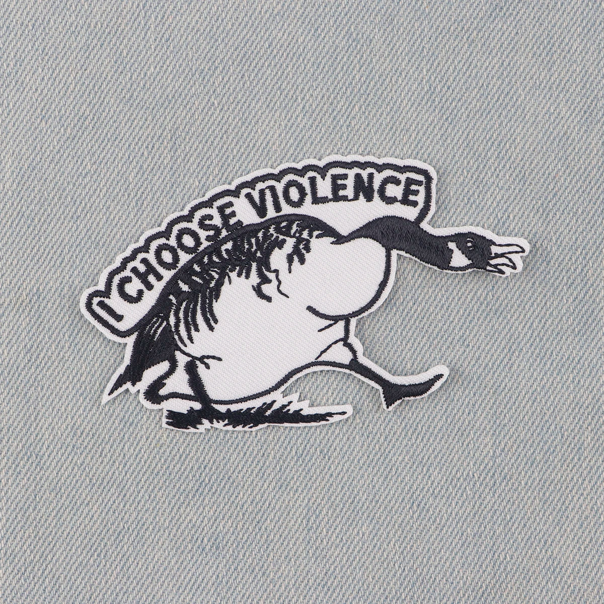 I Choose Violence Funny Goose Embroidery Patch Animal Iron On Patches For Clothing Thermoadhesive Patches On Clothes Stickers