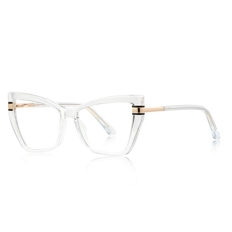 JNPCXI New TR90 Cat Eye Anti Blue Light Reading Glasses Women Trendy Gradient Color Myopia Prescription Photochromic Eyeglasses