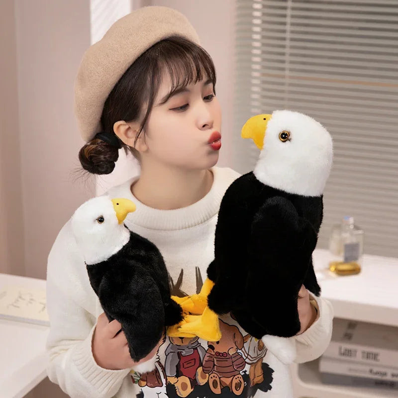 Lifelike American Eagle Owl Plush Toys Soft Stuffed Animals RealLife Bird Dolls Home Decor for Kids Children Boys Birthday Gifts