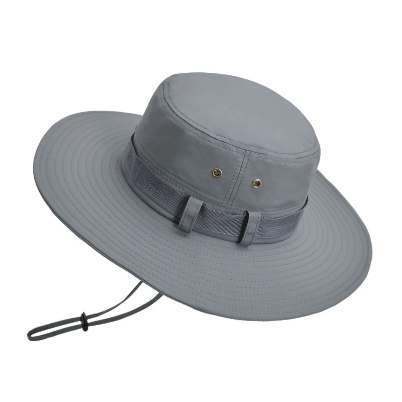 Xinbaoguan 100% Polyester 9232 New Spring/Summer Breathable Big Eaves Sunshade and Sunscreen Fisherman Hat