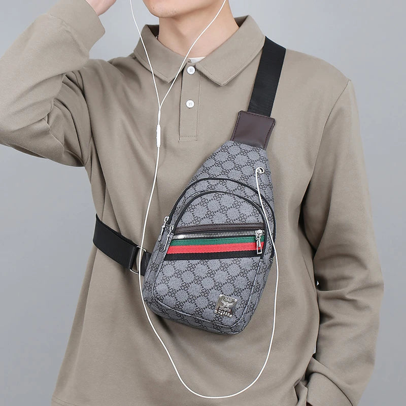 Messenger Bag Shoulder Cloth Chest Crossbody Casual Handbag with Earphone Hole2