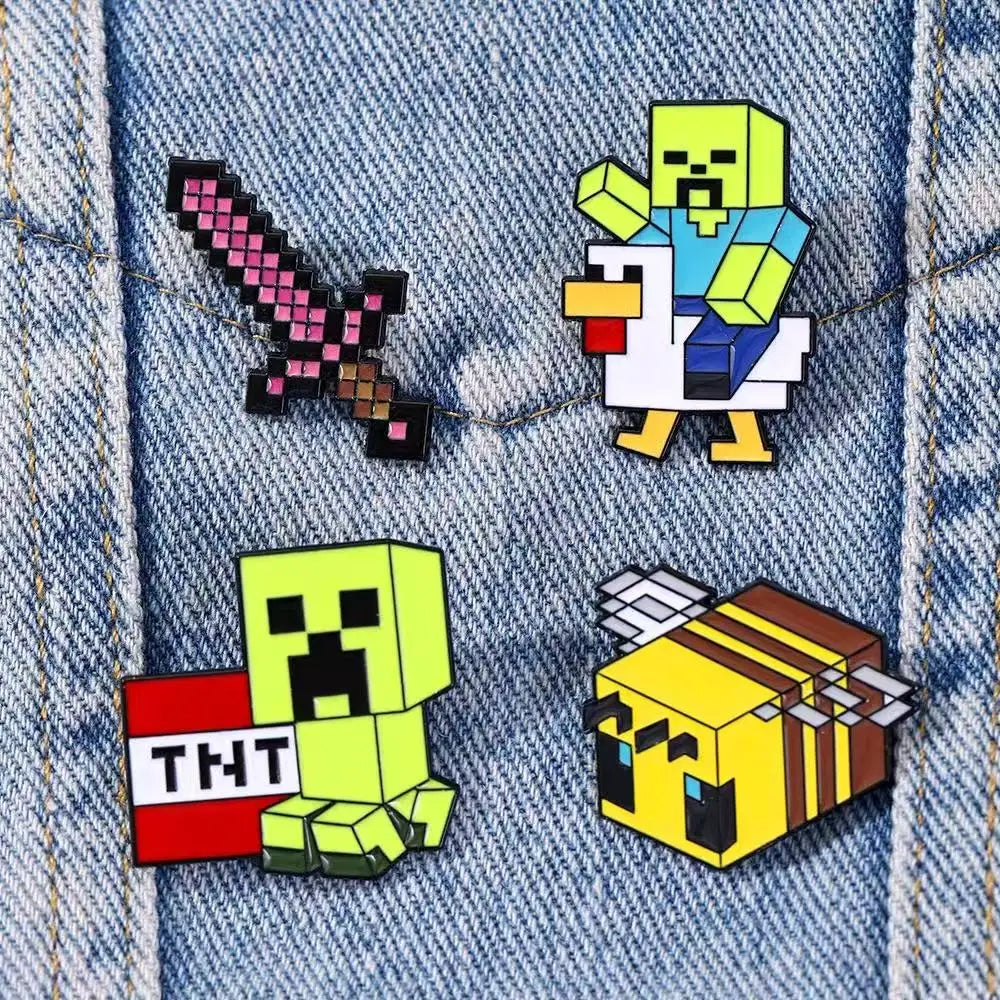 4pcs Set Creative Sword Bee Enamel Pin Brooch Metal Badge Jewelry for Clothing Backpack Accessories Unique Gift for Friends