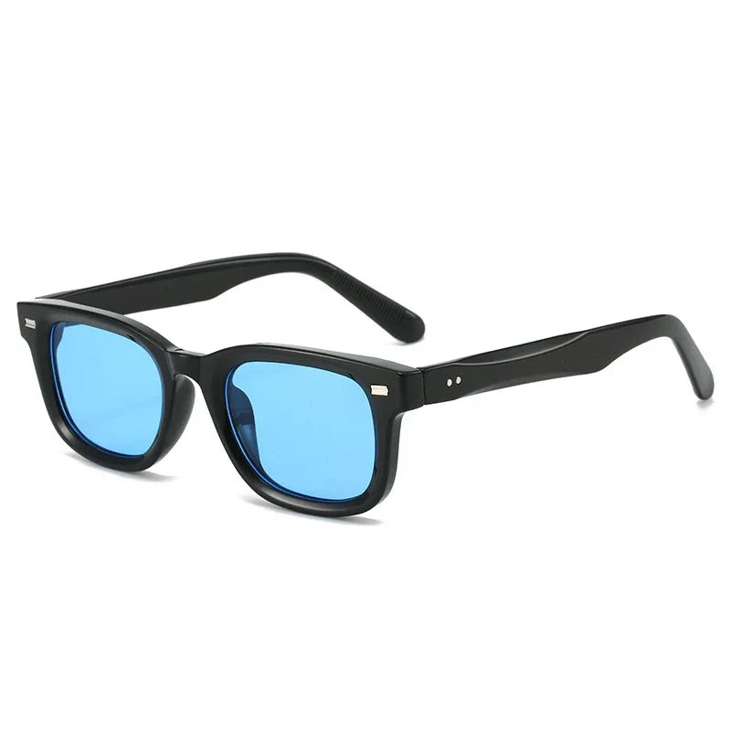 JNPCXI New Retro Square Women Rivets Sunglasses Fashion Blue Shades UV400