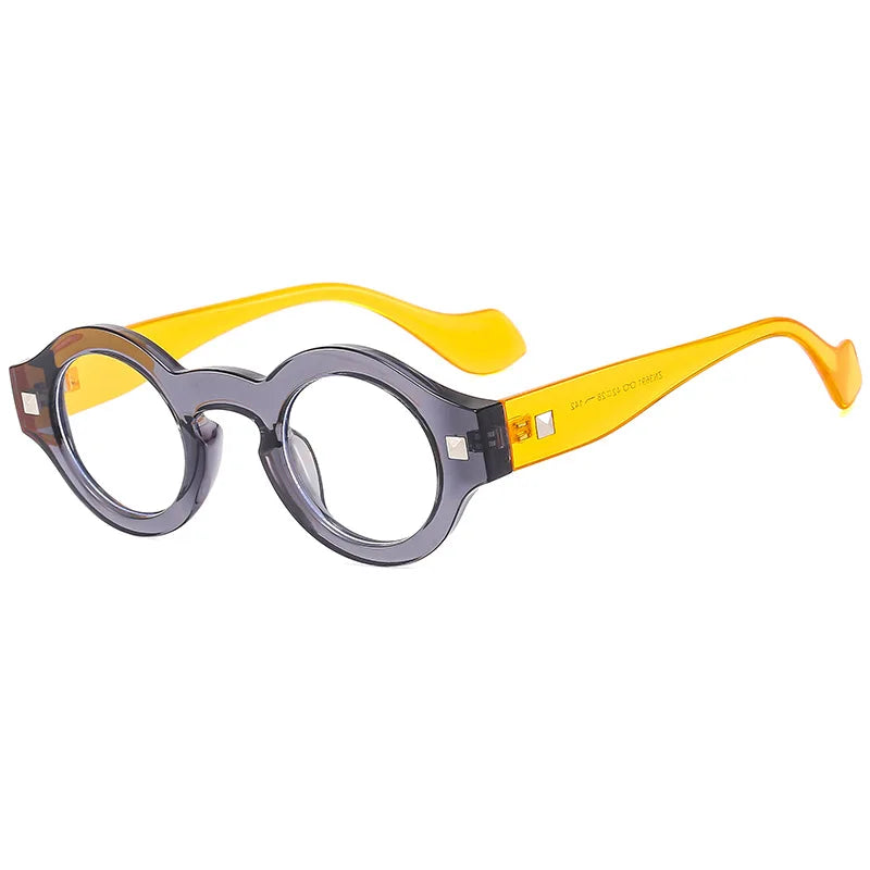 JNPCXI Men Steampunk Sunglases Small Round Frame Anti-blue Light Transparent Glasse Luxury Brand Design UV400 Shades