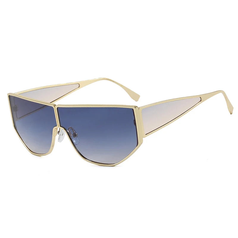 JNPCXI New Polygon Shield Sunglasses Women Luxury Brand Design UV400 Sunglass for Lady Steampunk Retro Shades