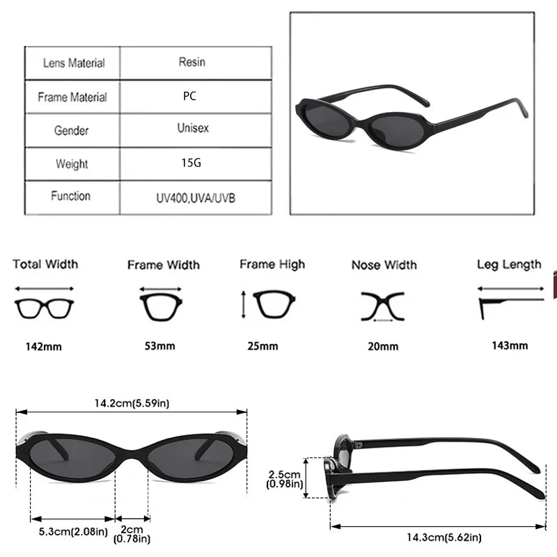 JNPCXI New Small Cat Eye Men Sunglasses Shades UV400 Fashion Green Leopard Oval Lens Women Punk Sun Glasses
