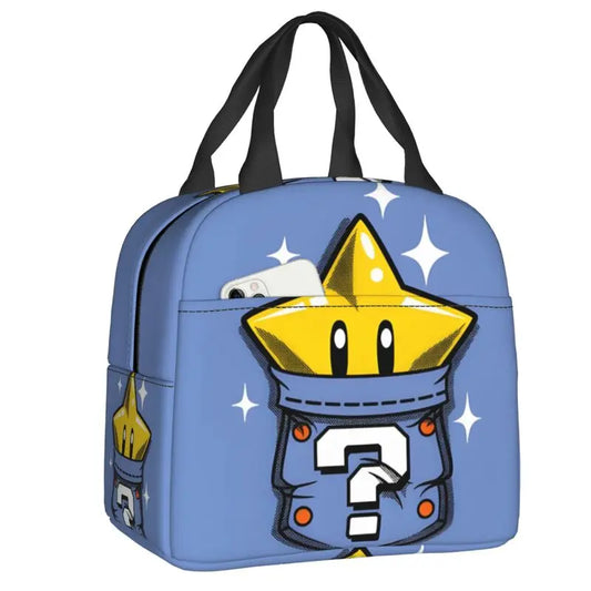 Custom Mario Super Bros Insulated Lunch Bag Reusable Thermal Cooler Lunch Box M9