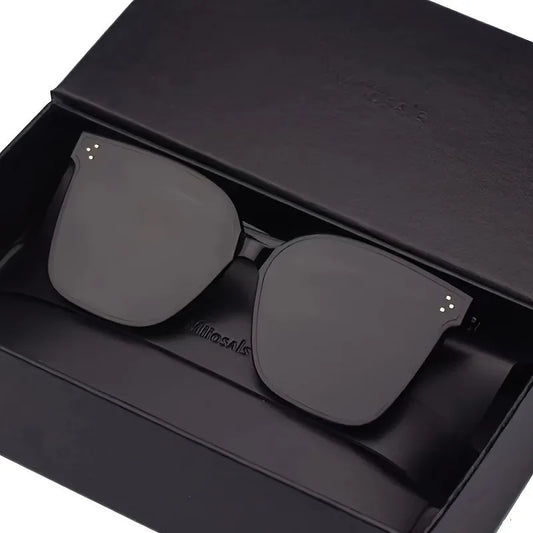 2PCS Korean Version Sunglasses Men Women Fashion Sunglasses Sunscreen Sunglasses Big Face Slimmer Look Anti-Ultraviolet Sunglass