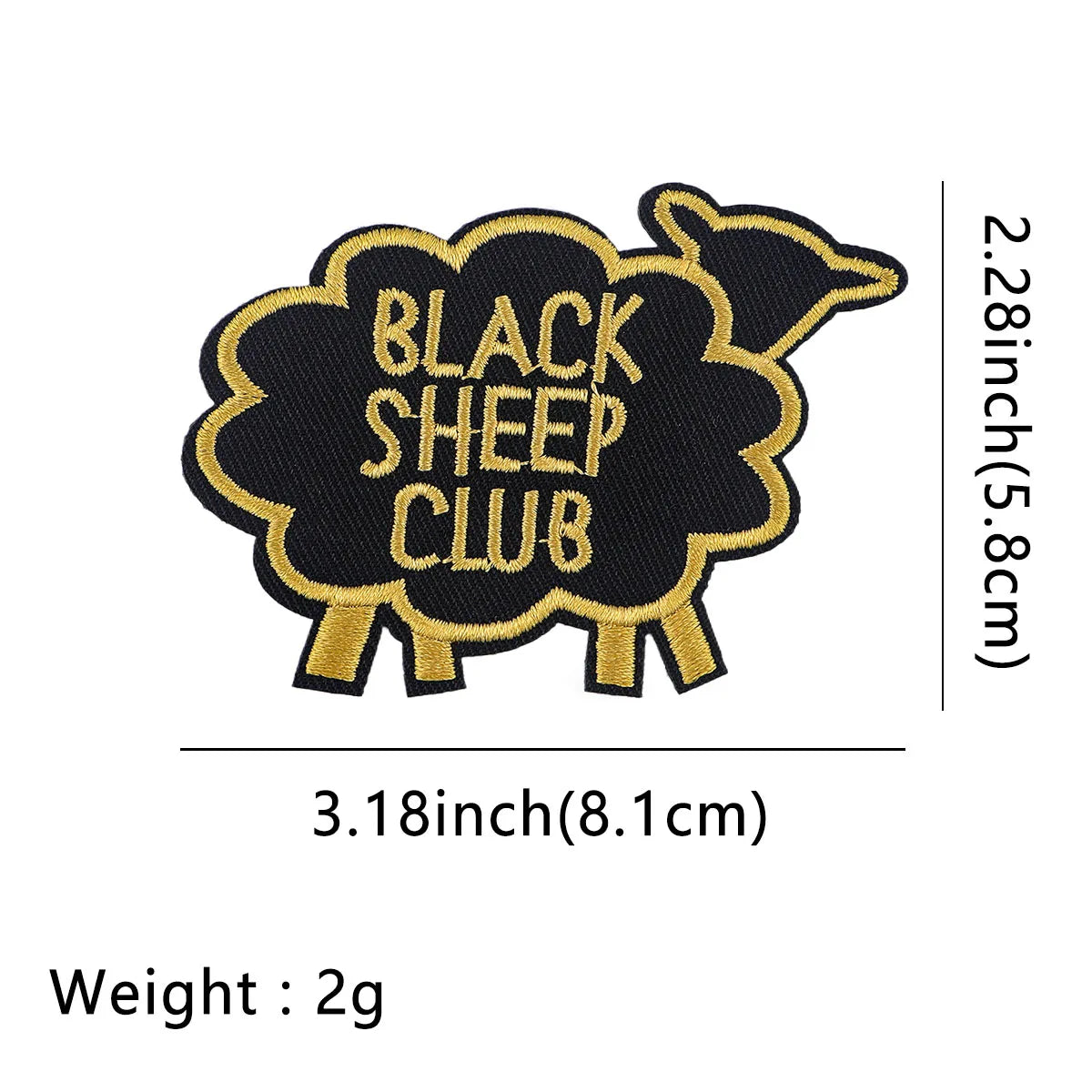 Black Sheep Club Embroidery Patch Funny Quotes Iron On Patches For Clothing Thermoadhesive Patches On Clothes DIY Sew Badges
