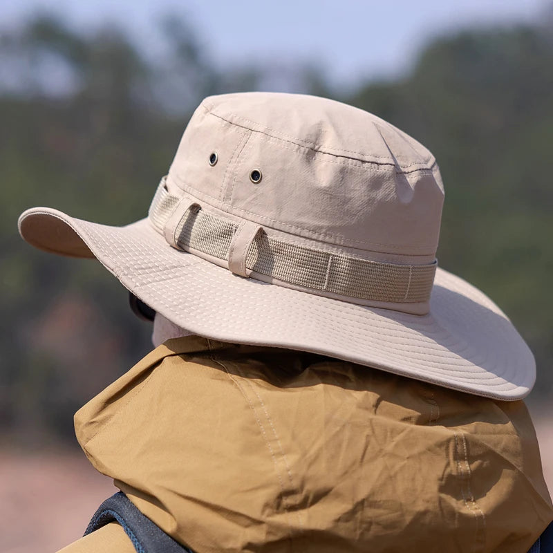 Xinbaoguan 100% Polyester 9232 New Spring/Summer Breathable Big Eaves Sunshade and Sunscreen Fisherman Hat