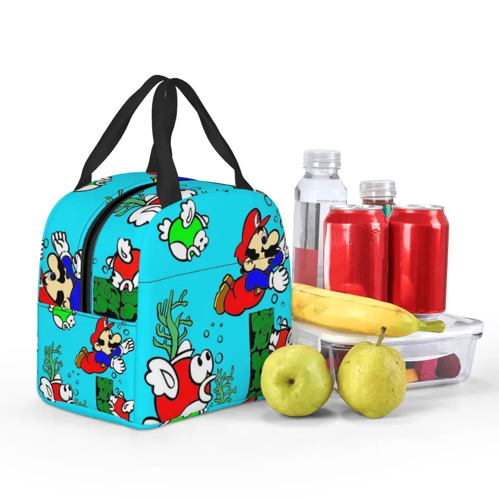 Custom MarioSuper Bros Insulated Lunch Bag Reusable Thermal Cooler Lunch Box M13