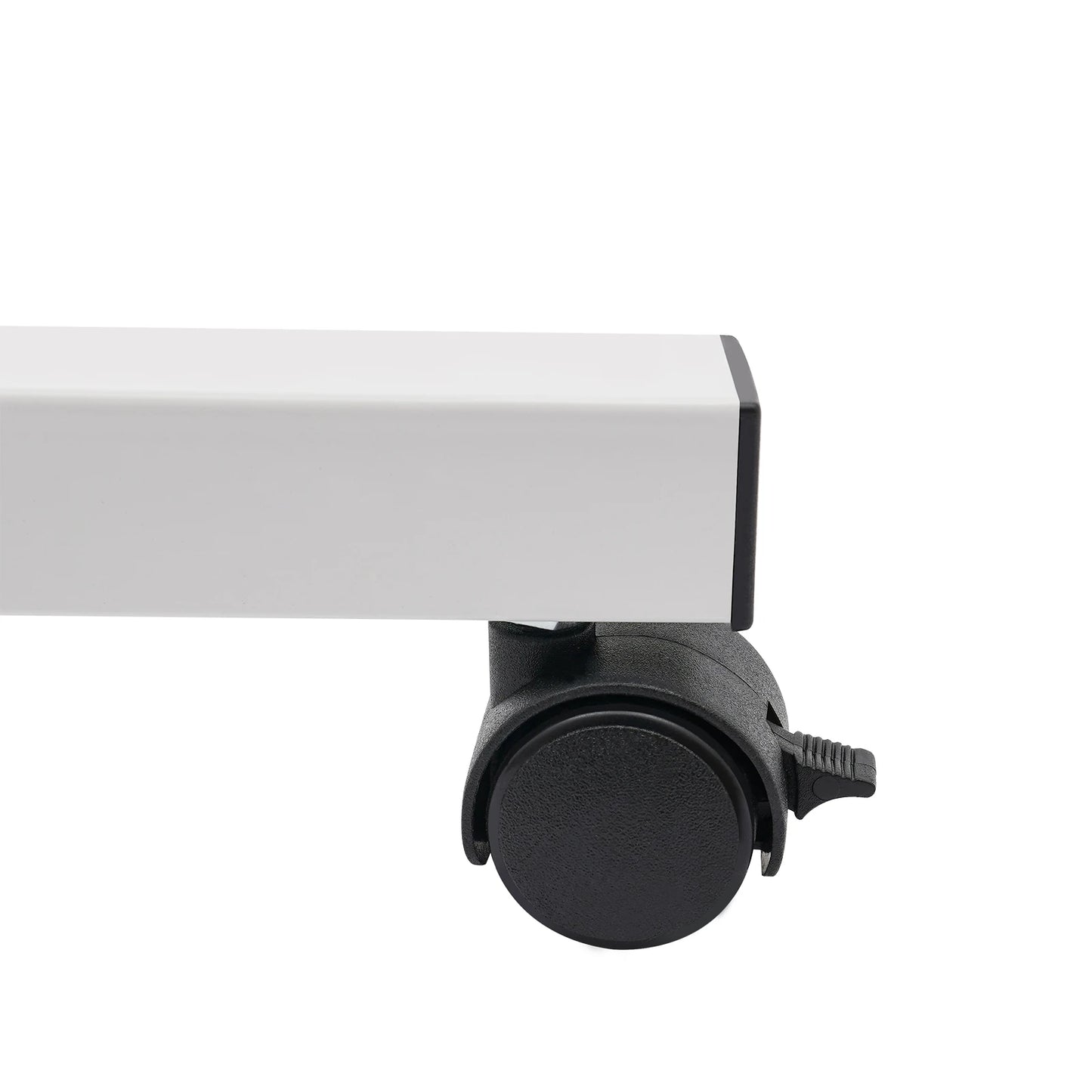 White Carbon Steel Adjustable Laptop Desk Stand With 360° Swivel Wheels w/Brakes