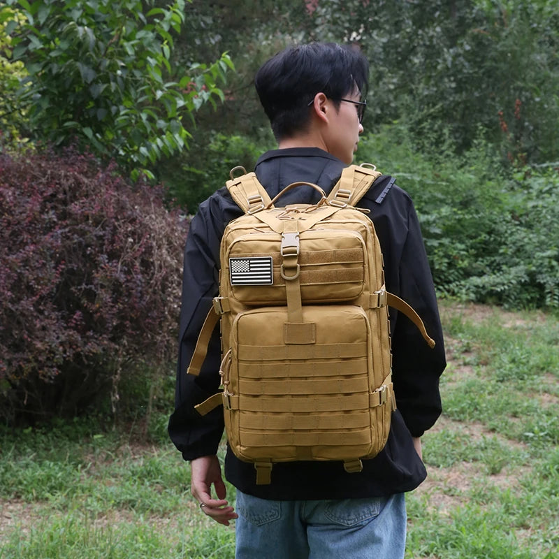 Hiking Backpack-Adjustable Shoulder Straps, Zipper Closure, Travel Hike Backpack