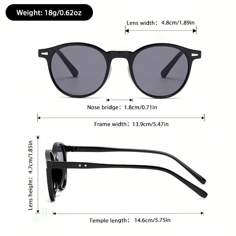 4-pack Small Frame Round Simple Business Fashionable Men's and Women's Glasses Suitable for Birthday Gifts and Photography Props