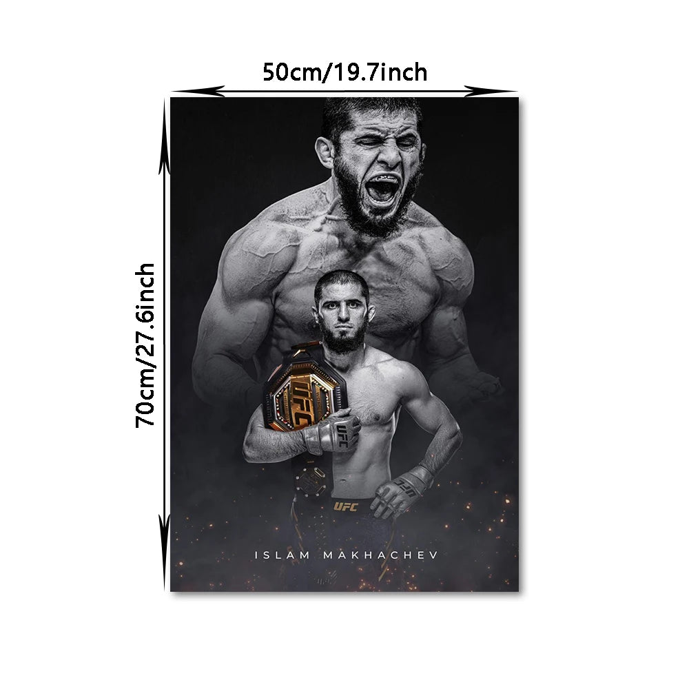 Makhachev MMA Fighting Champ Star Canvas Wall Art Print Room Decorative Painting
