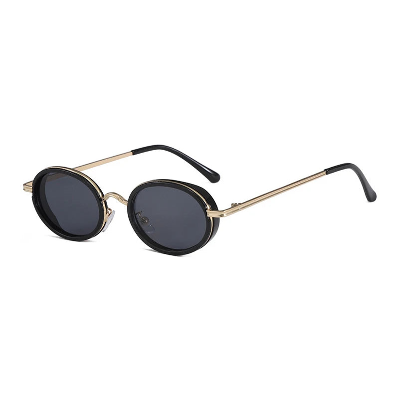 JNPCXI Fashion Small Oval Candy Color Sunglasses Women Green Leopard Shades UV400 Retro Men Punk Sun Glasses