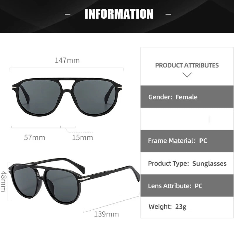 JNPCXI Retro Double Bridges Pilot Men Rivets Sunglasses UV400 Fashion Women Luxury Sun Glasses Black Orange Shades
