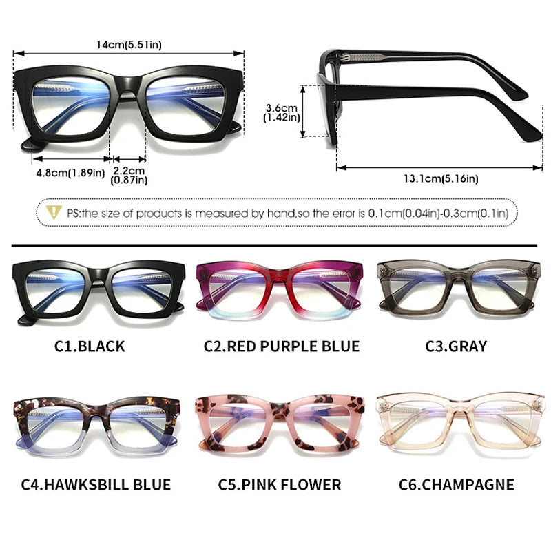 JNPCXI New Retro Square Rivets Anti-Blue Light Glasses Women Quality Frames Optical Eyeglasses Men Prescription Glasses