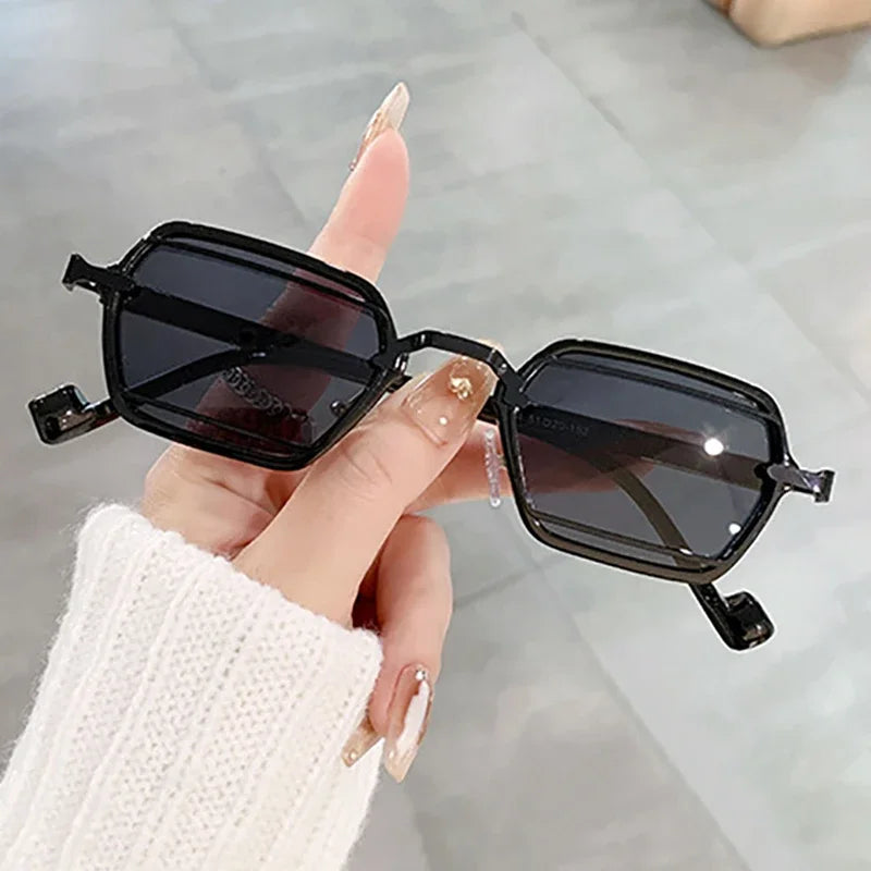 JNPCXI New Retro Small Punk Square Sunglasses Women Shades UV400 Fashion Clear Lens Men Anti Blue Light Eyeglass Frame