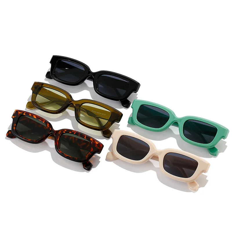 JNPCXI New Retro Small Rectangle Sunglasses Women Candy Colors Shades UV400 Square Men Sun Glasses