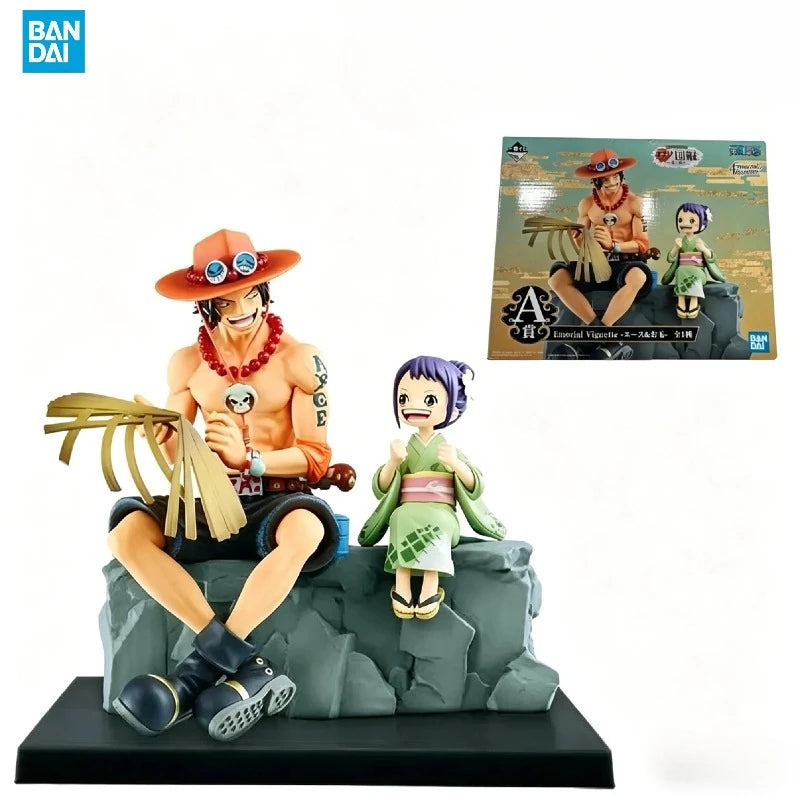Bandai Original One Piece Ichiban Kuji Wano Country Ace Tama Luffy Zoro Kozuki Oden Hiyori Anime Figures Toys for Kids Gift