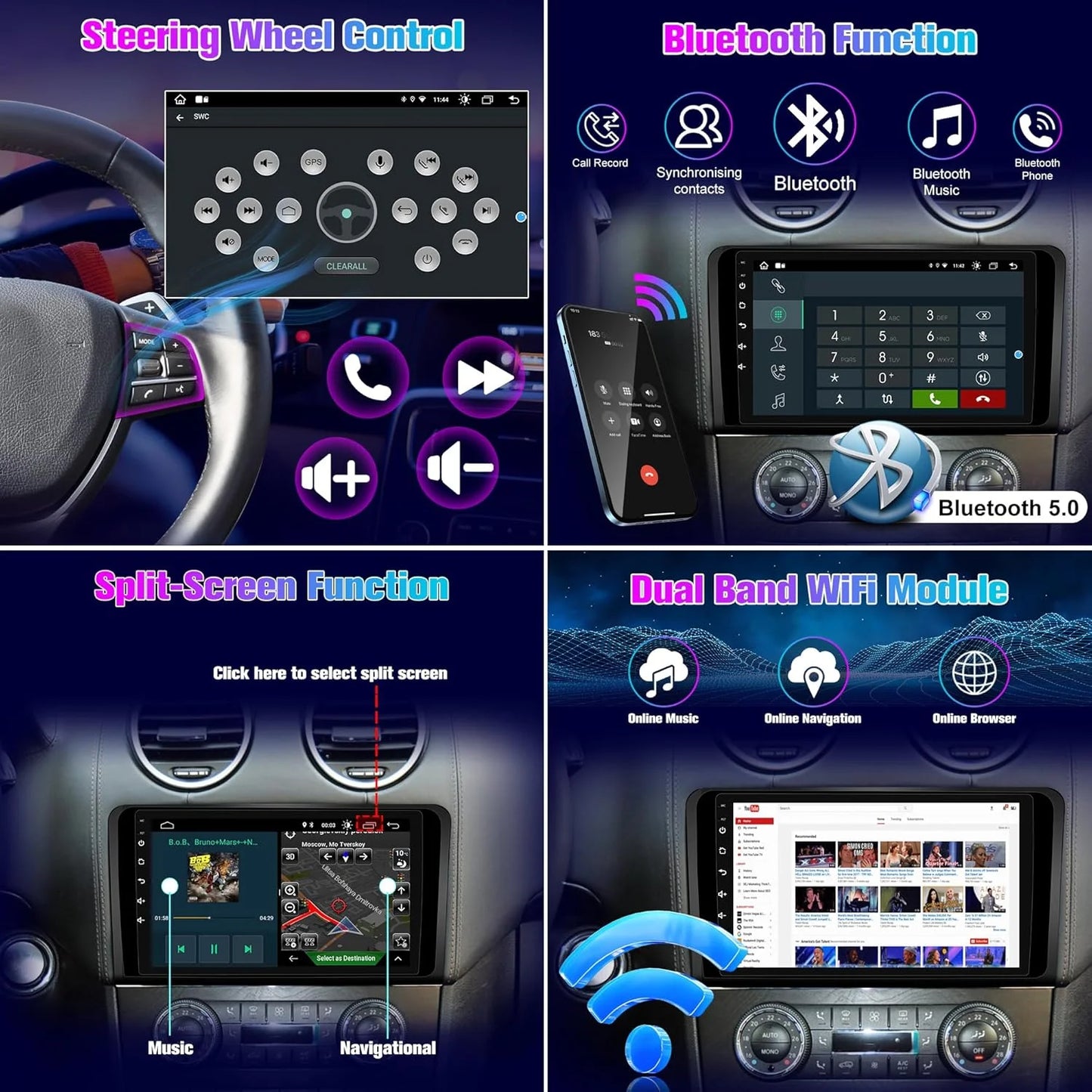 Carplay Auto Radio For Mercedes Benz ML GL W164 ML350 ML500 GL320 X164 GL350 Car Multimedia Player GPS Navigation