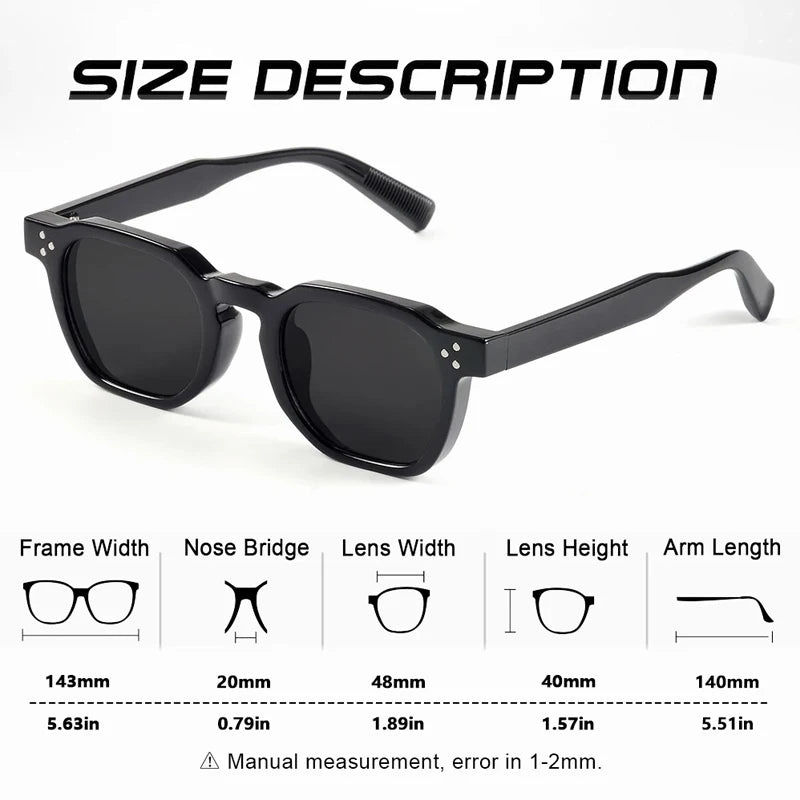 JNPCXI Square Rivets Sunglasses for Women Men Vintage Trend Trending Sun Glasses Ladies Beach Shades Male Female UV Protection