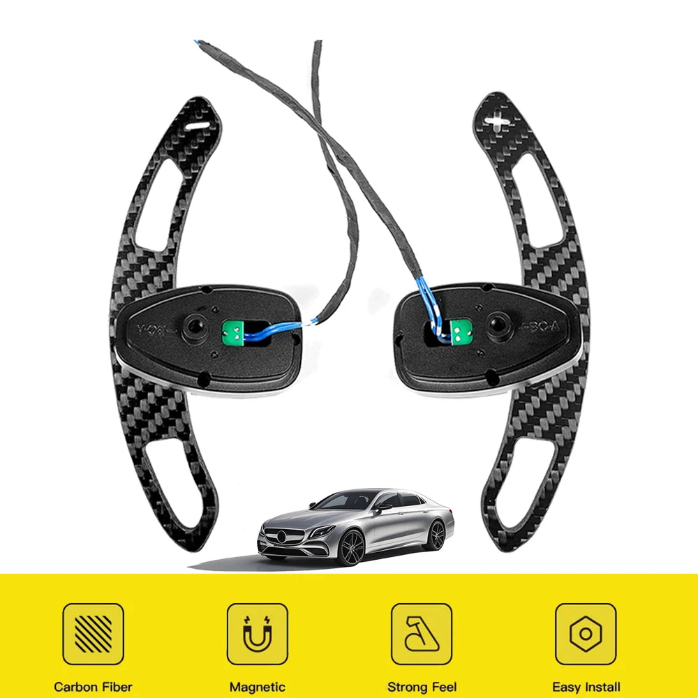 Aluminum Alloy Magnetic Carbon Fiber Paddle Shifters For Mercedes Benz AMG C300 G63 CLA GT S 2010+ GLE S63 C43 G550