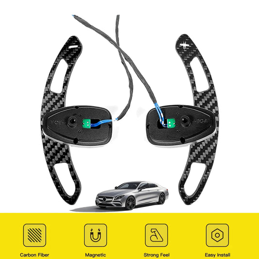 Aluminum Alloy Magnetic Carbon Fiber Paddle Shifters For Mercedes Benz AMG C300 G63 CLA GT S 2010+ GLE S63 C43 G550