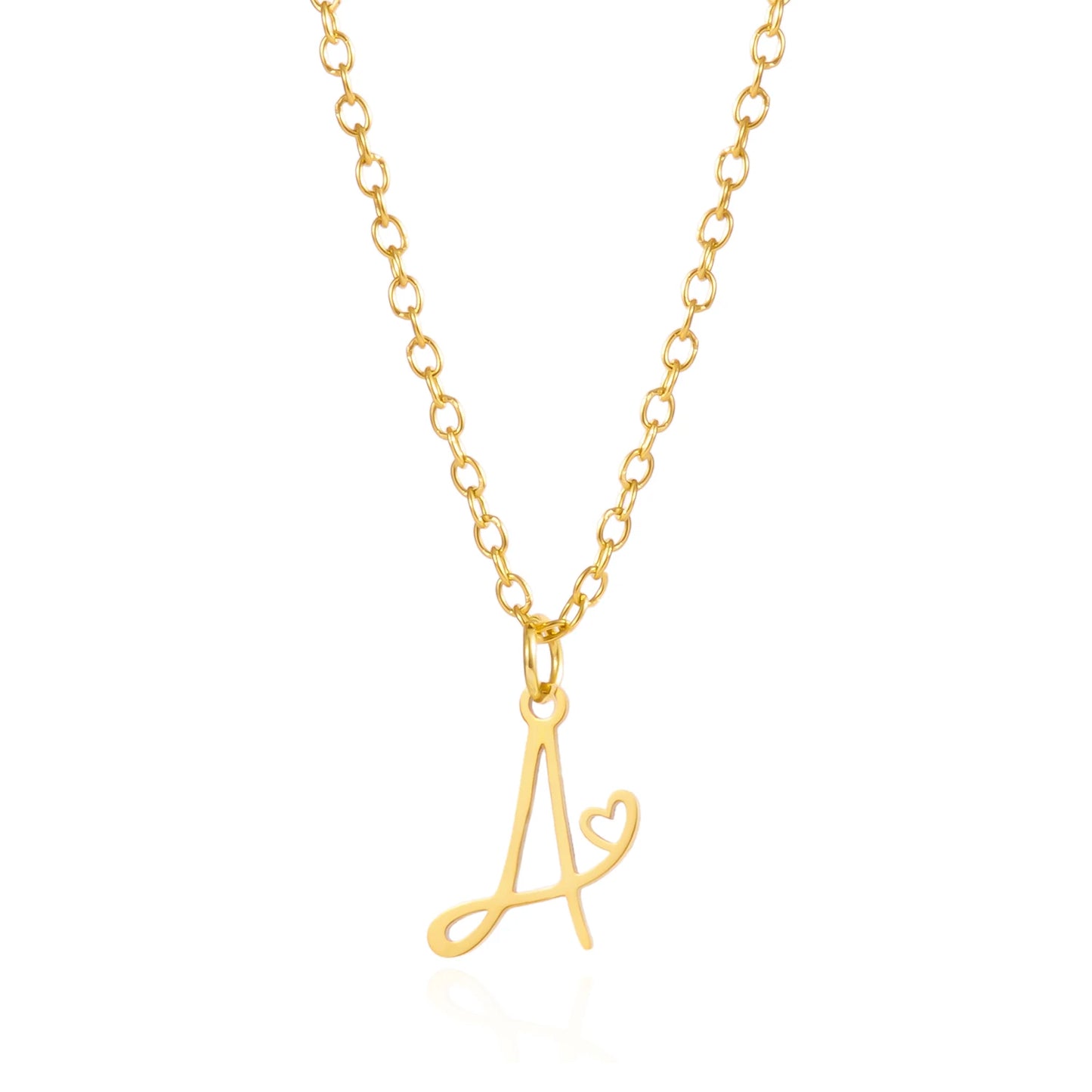 Fashion Stainless Steel A-Z Initial Letter Necklace For Women Elegant Gold Color 26 Alphabet Pendant Jewelry Girls Birthday Gift