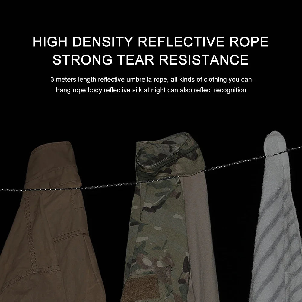 Portable 3-Meter Beaded Clothesline - Adjustable, Windproof Outdoor Laundry Line for Camping & Travel