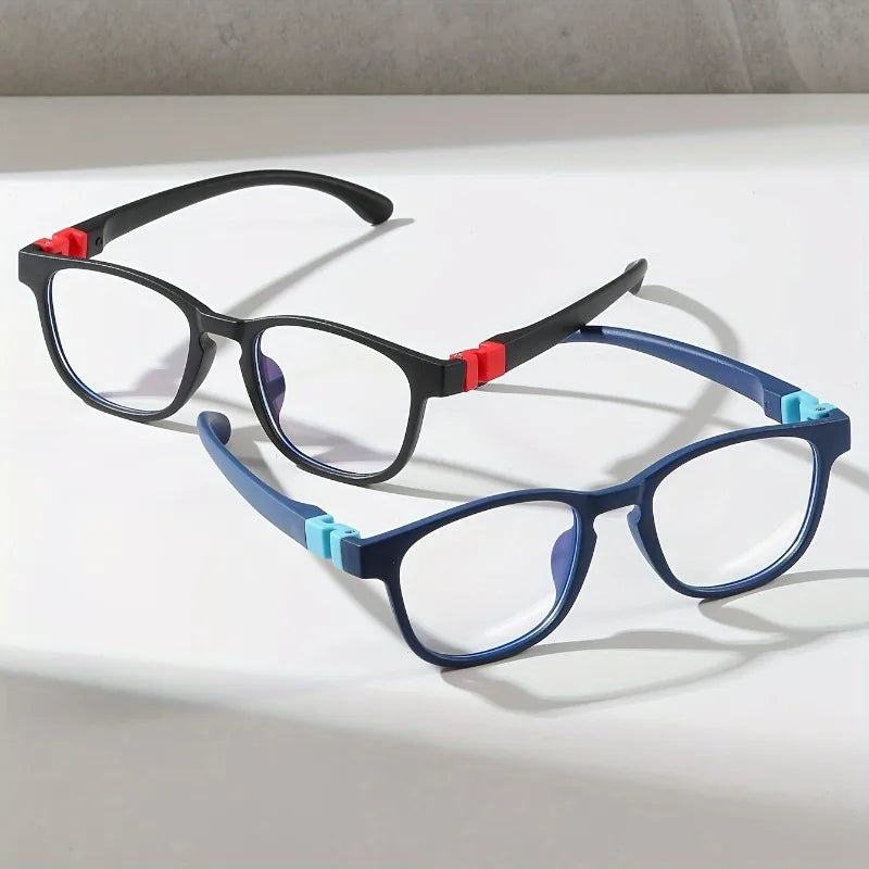 2PCS Blue Light Blocking Glasses for Kids Computer Glasses Silicone Frame Clear Lens Girl Boy Video Gaming Children Eyewear