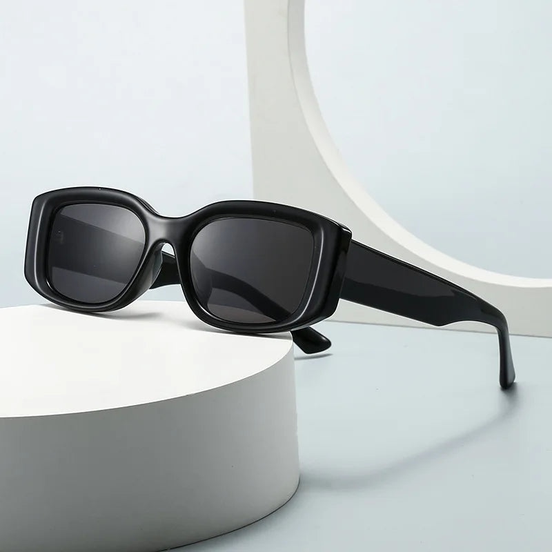 JNPCXI Fashion Square Jelly Color Women Sunglasses Shades UV400 Fashion Tea Gradient Men Punk Rivets Sun Glasses