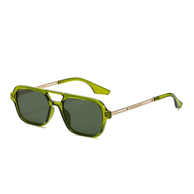 JNPCXI Quality Fashion Double Bridges Women Square Sunglasses Fashion Men Ocean Film Shades UV400 Trending Sun Glasses