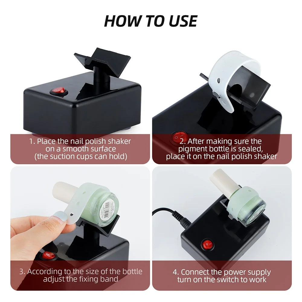 Electric Nail Polish Shaker Tattoo Ink Pigment Shaking Mixer Nail Polish UV Gel Paint Liquid Bottle Anti-Caking Shaking Machine