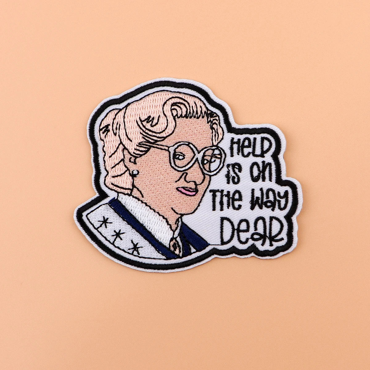 HELP IS ON THE WAY Embroidery Patch Funny Father Iron On Patches For Clothing Thermoadhesive Patches On Clothes DIY Sew Badges