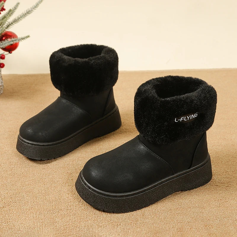 Fashion Fluffy Platform Snow Boots for Women Non Slip Thick Sole Faux Fur Winter Boots Woman Comfortable Short Plush Ankle Botas