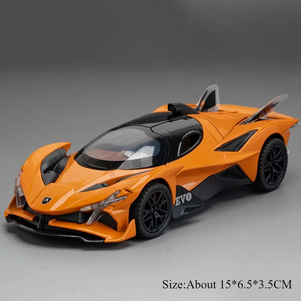 1:32 Apollo IE EVO Alloy Models Toy Diecast Car Doors Opened Rear Wheel Return Force Miniature Rubber Tires Cars Christmas Gifts