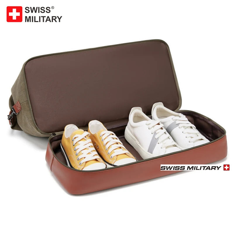 SWISS MILITARY Handheld Travel Retro Bag Canvas Multifunctional Anti-Theft Bag
