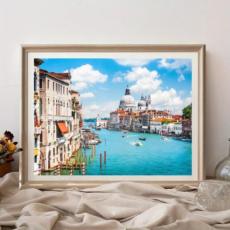 500 Pieces Jigsaw Puzzle for Adults Painting Santa Maria Canal Paper Puzzle Home Decor Wall Display Halloween Christmas Birthday