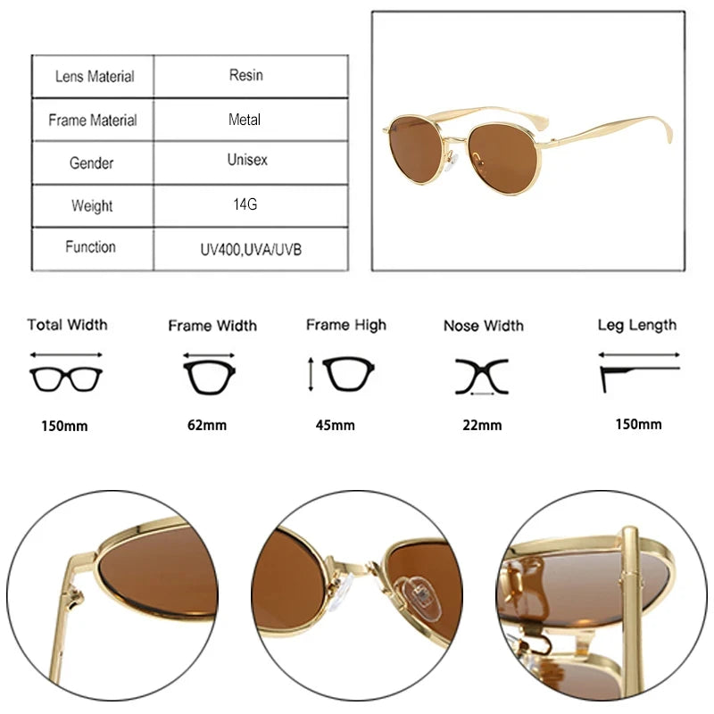 JNPCXI New Retro Metal Oval Sunglasses Women Brand Designer Shades UV400 Fashion Punk Men Blue Sun Glasses