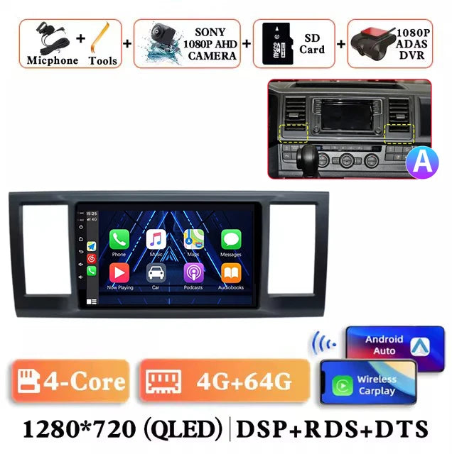Android 16 Carplay autoradio for VW Volkswagen Caravelle 6 T6 2015-2020 lettore Video multimediale navigazione GPS Audio Stereo