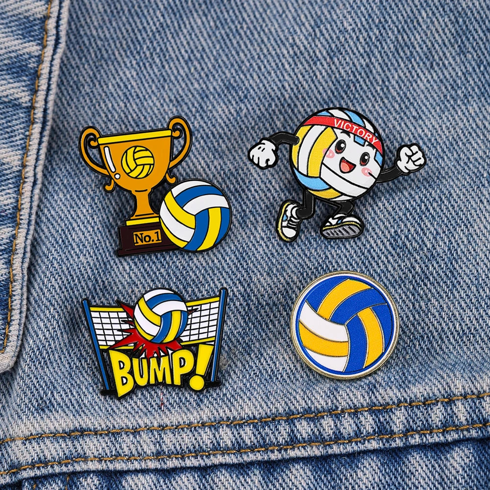 4pcs Cartoon Football Metal Brooch Lapel Pin Sport Shoe Goalkeeper Golden Trophy Soccer Creative Badge Punk Clothe Jewelry Frien